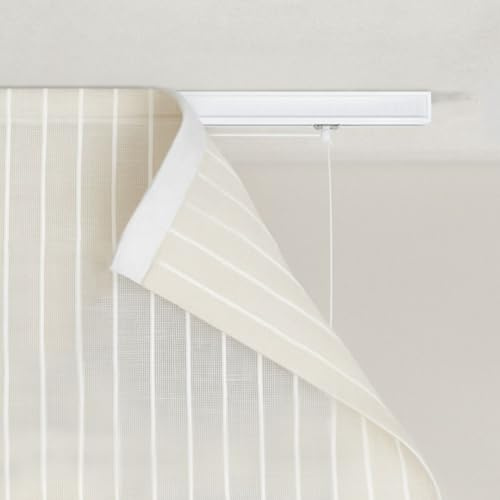 TENDAGGIMANIA Store Bateau Rail sur Mesure Aluminium Blanc - Rail Store Romain avec Supports Inclus -Store Fenetre sans Percage, Plafond, Mur- Longeur 80 Cm