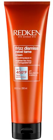 Redken Frizz Dismiss Rebel Tame Heat Protective Leave-In Cream For Frizzy Hair - Protects Hair Against Frizz, 8 Oz