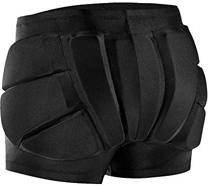 WOSAWE Kinder Protektorenhose, Atmungsaktive Hip Butt Eva Pad Kurze Unterhose für Ski Skifahren Skating Snowboard Radfahren L