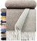 STTS International Kaschmir Decke Wolldecke Wohndecke 100% Merinowolle - Kaschmir - Mix sehr weiches Plaid Kuscheldecke Faro Braun-Beige (Double Face)