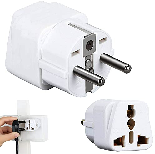 GZhaimai 3 Pcs Adattatore Universale da Viaggio, UK/EU 3 Pin Adattatore Presa presa Universale per Rasoio Elettrico, Spazzolino Convertitore e Tablet (Bianco)