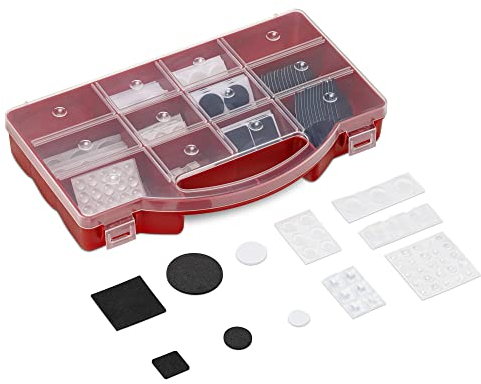 Navaris Almohadillas adhesivas para muebles - Caja con 240x protector adhesivo antideslizante para patas de sillas mesa - Blanco negro y transparente