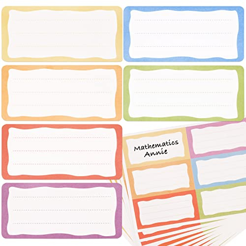 60 Stück Etiketten Selbstklebend Schule Büro Namensetiketten Buchetiketten Klebeetiketten zum Beschriften Weihnachten Klebeschilder Aufkleber Sticker Etiketten Bunt Geschenk für Lehrer (Bunt)
