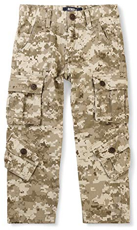 Aeslech Boys' Camo Work Trousers 8 Pockets Cargo Combat Casual Pants Waist Camo S Tag 170-11-12 Years