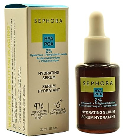 SEPHORA COLLECTION Siero idratante con acido ialuronico e poligglutamico, 1 oz / 30 ml