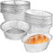 DECHOUS 40Pcs Small Oval Foil Pie Dishes: Aluminum Foil Pie Dishes Individual - Oval and Round Shape - Disposable Baking Mini Tins for Quiche Pastries Cake