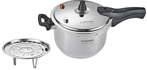 Schnellkochtopf aus Edelstahl, 5 Liter, Induktionskompatibel, gleichmäßige Wärmeverteilung, für Schnellkochtöpfe oder Dämpfen (5 Liter)