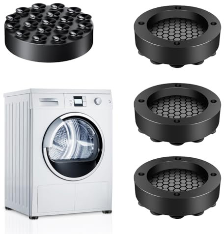 YunSchauen Waschmaschinen Unterlage, Antirutschmatte Waschmaschine, 4 Stück Schwingungsdämpfer Waschmaschine, Universal Vibrationsdämpfer Füße für Waschmaschine Trockner Kühlschrank