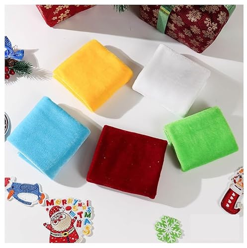 BrightGlow Tessuto in velluto, 5 pezzi di tessuto natalizio, per cucito, pacchetti di tessuto, patchwork, fat quarters, trapuntatura, tessuto per cappello di Natale, fai da te, per lavori di