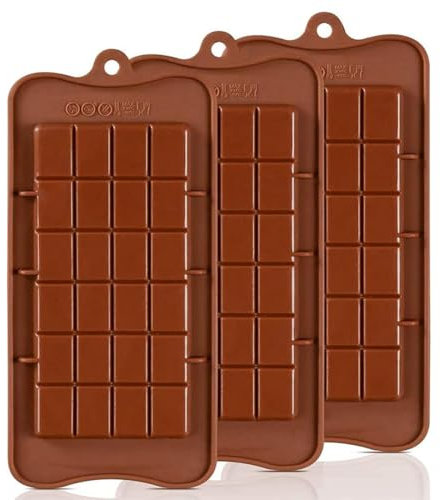 Lot de 3 Moule Silicone Chocolat, Moule Tablette Chocolat, Antiadhésifs Moules à Chocola Facile à Démouler,Moules à Tablette de Chocolat,pour pieces en Chocolat Maison, Gaufres,Pralines, Bonbon