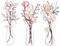 BOXOB 3uds Decoración Pared Flores Metal, Arte Pared Jarrón Flores Metálico Minimalista Regalos Boho Estreno Casa Decoración Rústica Granja para Hogar Baño Comedor Sala Estar Dormitorio