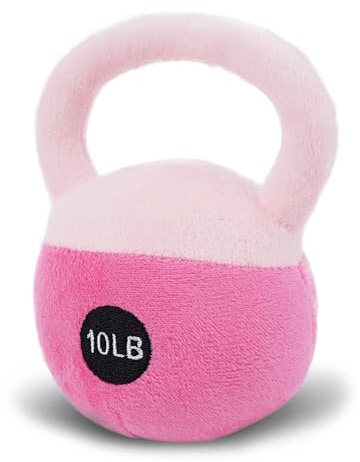 Lullaberry Juguete sensorial My First Kettlebell de 12 cm para bebés – Sonajero suave para bebés en rosa – Seguro y fácil de agarrar – Perfecto para padres activos