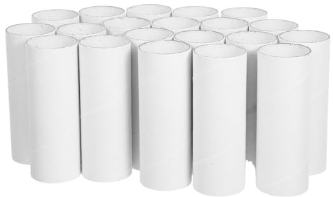 Healifty 20pcs Cardboard Tubes for Craft: Round Kraft Paper Tubes Cardboard Rolls for DIY Arts and Crafts Projects (White)