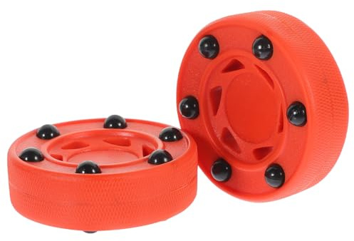 MUSISALY 2 Piezas Pelota de Hockey Línea Profesional Disco de Entrenamiento Resistente de Nylon para Hockey Callejero y Patinaje para Superficies Lisas Interiores y Exteriores