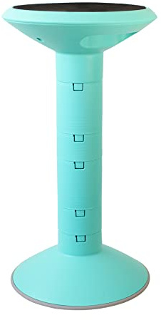 Storex Active Tilt Stool – Ergonomic Seating for Flexible Office Space and Standing Desks, Adjustable 12-24 Inch Height, Teal (00325U01C)