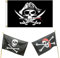 3 Stück Schädel Fahne, Piratenparty-Flagge, Jolly Roger Flagge,Gelten für Halloween-Dekoration, Piratenparty, Piraten-Cosplay,150 x 90cm(Schwarz)