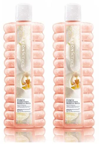New Avon Bubble Bath | White Peach & Vanilla Orchid | Senses Simply Luxurious Bubble Bath | 2 x 500ml