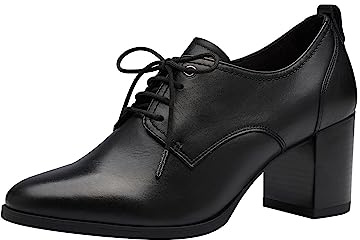 Tamaris Damen Trotteur Leder Blockabsatz; Black/schwarz; 36 EU