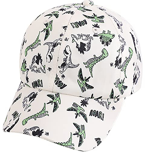 XYIYI Kids Baseball Cap Beige Dinosaur Boys Sun Hat Cotton Spring Summer Trucker Hats Sport Visor Cap 2-8 Years