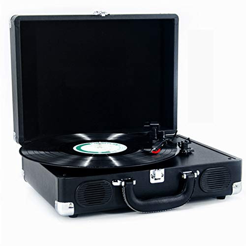 Giradischi Giradischi per Giradischi in Vinile Fonografo Portatile Wireless con Altoparlanti Incorporati, Design a Valigia, Giradischi USB a 3 velocità Giradischi in Vinile con Trasmissione a Cin
