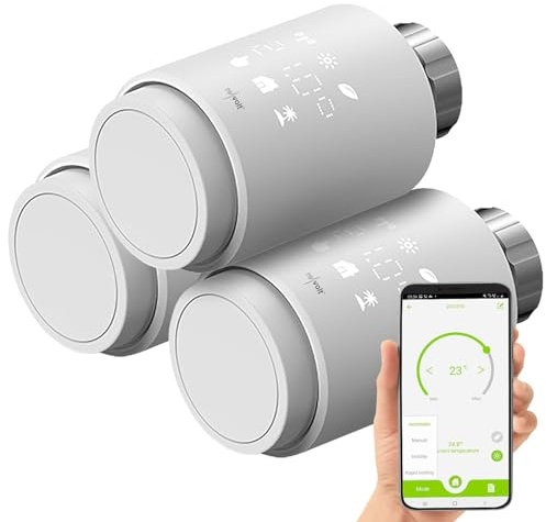 revolt Heizungsthermostat WLAN: 3er-Set programmierbare WLAN-Heizkörperthermostate, App, Sprachbefehl (Heizkörper-Thermostat Smarthome, Digital-Thermostat Heizkörper, Zeitschaltuhr)