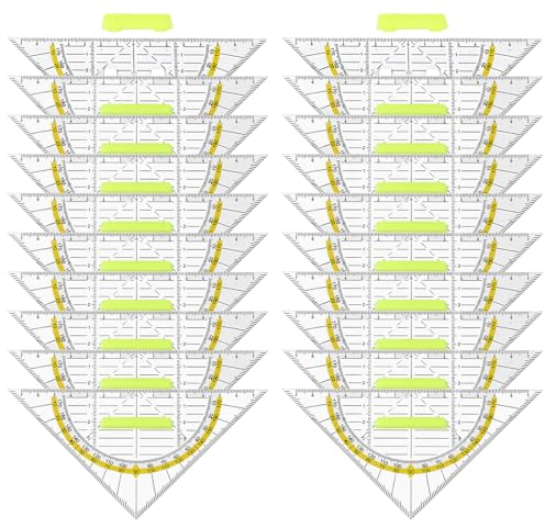 20 Stück 15cm Geodreieck: Geometrie Dreieck Geodreieck Flexibel Bruchsicher Transparent Geodreieck Zeichendreieck Winkelmesser 2 Funktionen, für Büro, Designer, Studenten, Malerei (handhaben)