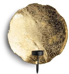 VIDI Portacandele da Parete | Decorazione da Parete Oro per Soggiorno | Ornamenti da Parete per Candele | Decorazione da Parete in Metallo Sospesa | Nero Oro