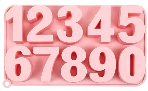 Capaneus Silikonform Zahlen 0-9, Silikonformen Gießformen für Kuchen, Schokoladenform, Tortendeko, Topping, Jahrestag, Kindergeburtstag