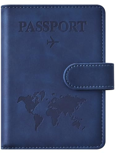 Eoehro Passport Holder for Travel Essentials, Passport Wallet Cover Case for Travel Must Haves Accessories,Passport Book Holders for Women and Men(dark blue)
