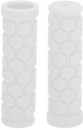 TUCKBOLD Bike Handlebar Grips Covers 102mm Long Lightweight | Bicycle End Grips Protector White 1 Pair