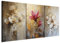 murando - Set di 3 Quadri Componibili Astratto Fiori 120x60 cm Ciascuno delle Dimensioni di 40x60 cm - Collage 3 Pezzi - Quadro Stampa su Tela XXL Grande Camera da Letto Matrimoniale - b-H-10197-b-a