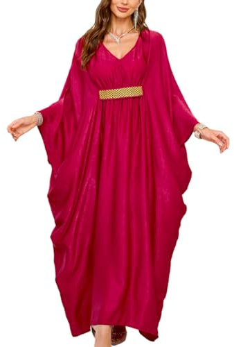 Snyemio Abito Caftano Donna Estivo Lungo Tunica Kaftano Mare Elegante Vestito Copricostume Spiaggia Taglie Forti