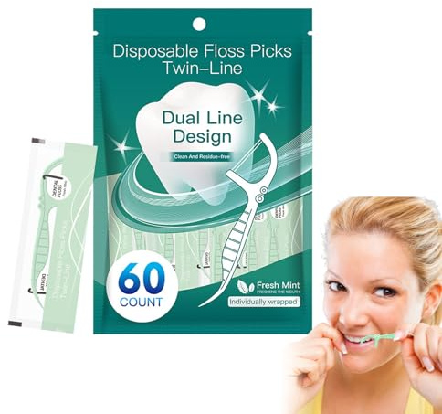 Filo Interdentale per Adulti - Filo Doppio Per Pulizia Dentale Completa - Igiene Della Bocca, Apparecchi Ortodontici, Bambini, Viaggi, Ufficio E Famiglia