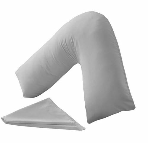 MH Traders Soft Support V pillows Grey Orthopedic Support Pillow for Neck, Back & Shoulder Maternity & Pregnancy Pillow V Pillow with Microfiber Filling & Machine Washable
