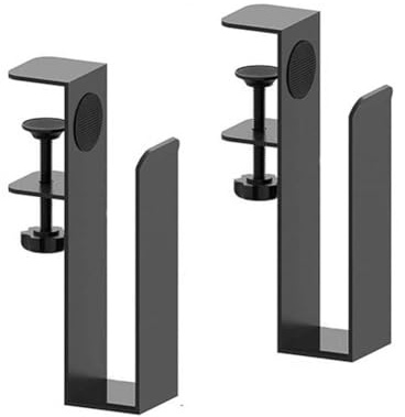 Lot de 2 solutions de rangement réglables pour ordinateur portable, support latéral de bureau avec installation facile par pince, prend en charge plusieurs appareils