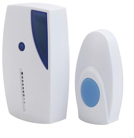 ComfyHarbor Timbre inalámbrico con 36 melodías, receptor impermeable inalámbrico a pilas, largo alcance de 120 m, para uso doméstico, oficina u hotel, color blanco