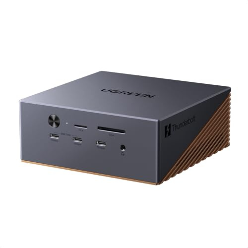 UGREEN Maxidok Thunderbolt 5 Docking Station, Revodok 17-in-1 TB5 Dock, 120Gbps Max Transfer, 8TB NVMe SSD Slot, Single 8K, Triple 4K, 140W Max Charging, 2.5GbE, Cooling System for TBT5/4 Laptops