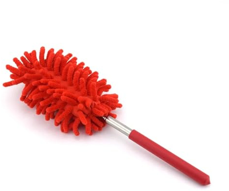 Spolverino estensibile Spazzola for la pulizia Casa Auto Pulitore Aria condizionata Mobili Persiane Strumento di lavaggio telescopico Strofinare Rimozione polvere Spolverini(Red)