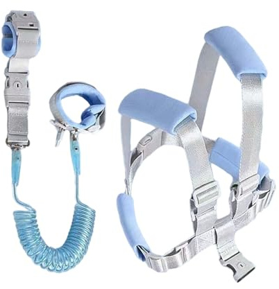 Imbracature di sicurezza per bambini - Attrezzatura 3 in 1 che si al buio, collegamento al polso anti-smarrimento, supporto per camminare | Guinzaglio di sicurezza per bambini con visibilità