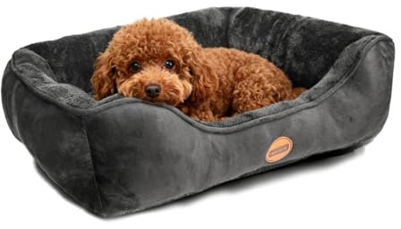 Nobleza Cama Perro Lavable, 67x57cm Cama para Perros Lavable con Antideslizantes con Relleno de Fibras Super Suave, Negro