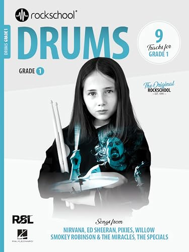 Rockschool Drums - Grade 1 (2024) | Libro per batteria con audio online per principianti | Metodo con esercizi progressivi e nove brani pop rock contemporanei per esami RSL e studio