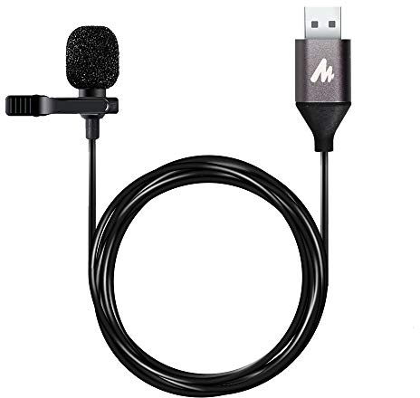 MAONO USB Lavalier Microphone, 192KHZ/24BIT Plug & Play Omnidirectional Lapel Shirt Collar Clip on Mic for PC, Computer, Mac, Laptop, YouTube, Skype, Recording, Podcasting, Gaming, AU-UL10