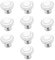 Ebeta 10 x Poignées et Boutons de tiroir Boutons de tiroir, Poignée de Porte céramique, Boutons de Meubles (Double Cercle d'argent - Blanc)
