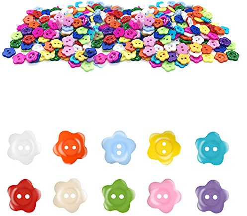 Handmade Creative Buttons 200 Mixed Multicolored Resin Beads for DIY Crafting, Knitting, Sewing, Painting, and Decorative Accessories for Dolls