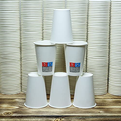 500 Gobelets Jetables, en papier carton, de qualité supérieure pour boissons chaudes et froides, 230 ml, sur place ou à emporter, design top, pour le café, le café latté, le macchiato, le cappuccino