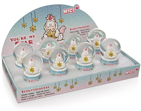 NICI Schüttelkugel Einhorn Theodor Schneeanzug 6cm