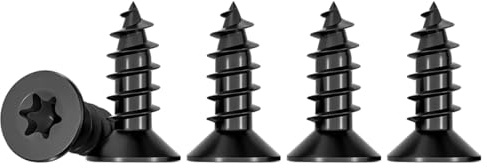 Drenky 50 stycken träskruvar Torx svart, skruvar M3 x 10 mm med försänkt huvud av rostfritt stål A2, helgängade självgängande skruvar universalskruvar Torx TX10