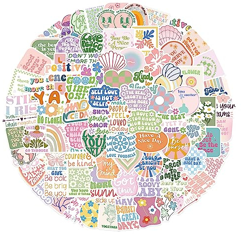 100 Stück dänische Pastell-Aufkleber, bunte süße Aufkleber, Aufkleber, ästhetische Vinyl-Aufkleber, wasserfeste Aufkleber für Teenager, Mädchen, Laptop, Computer, Skateboard, Gitarre, Handyhülle