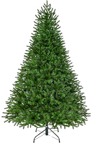 EveXmas - Adele Grün-185 cm- 100% Spritzguss-Künstlicher Weihnachtsbaum-Tannenzweige aus 100% Polyethylen- auf Metallständer- Aufbewahrungstasche und Baumkorb im Lieferumfang enthalten