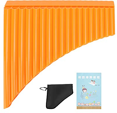 Panflöjt, C-nyckel Panflöjt Pan Pipe Traditionellt Kinesiskt Musikinstrument med Pappbärväska för Barn Vuxna Nybörjare Lärarpersonal (Orange)